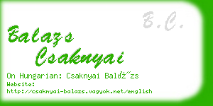 balazs csaknyai business card